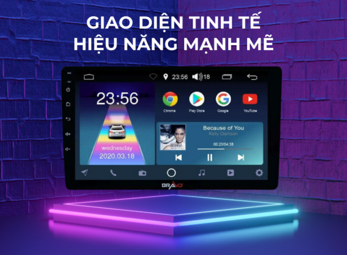  Màn Hình DVD Android Ô Tô Bravo B100 Plus
